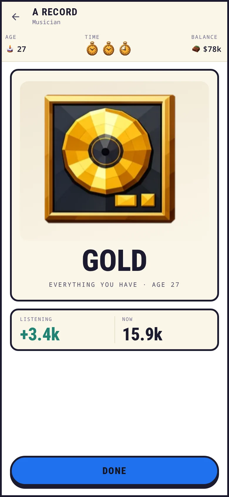 A record going gold