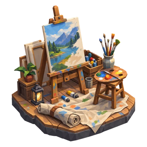 Painter career card art in OpenLifeSim