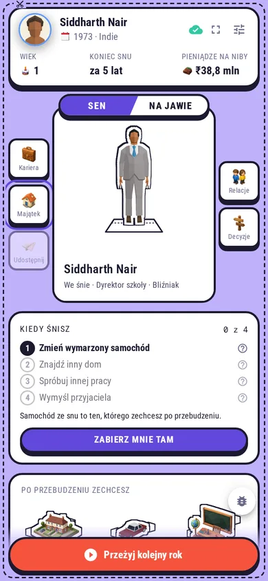 Screenshot of the game in Polish